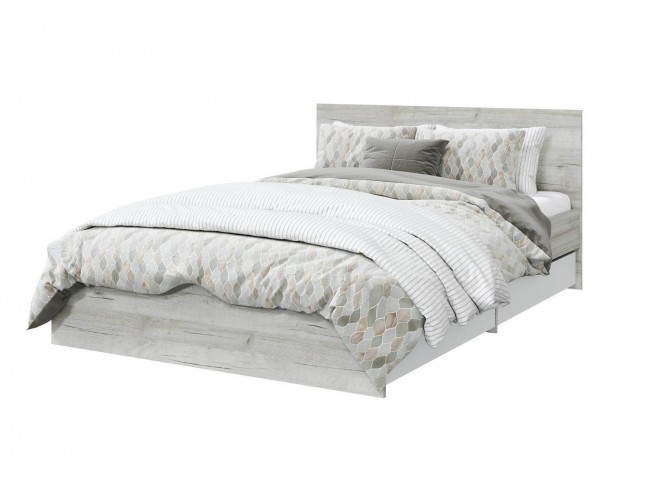 Кровать с латами и ящиками Лори 160х200, дуб серый фото