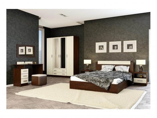 Модульная спальня Эко (композиция 1) (Венге / лоредо) фото