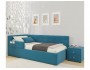 Односпальная кровать-тахта Bonna 900 с защитным бортиком синяя и недорого