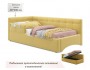Односпальная кровать-тахта Bonna 900 с защитным бортиком желтая  распродажа