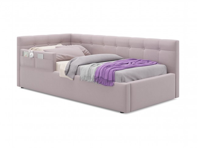 Односпальная кровать-тахта Bonna 900 с защитным бортиком лиловая фото