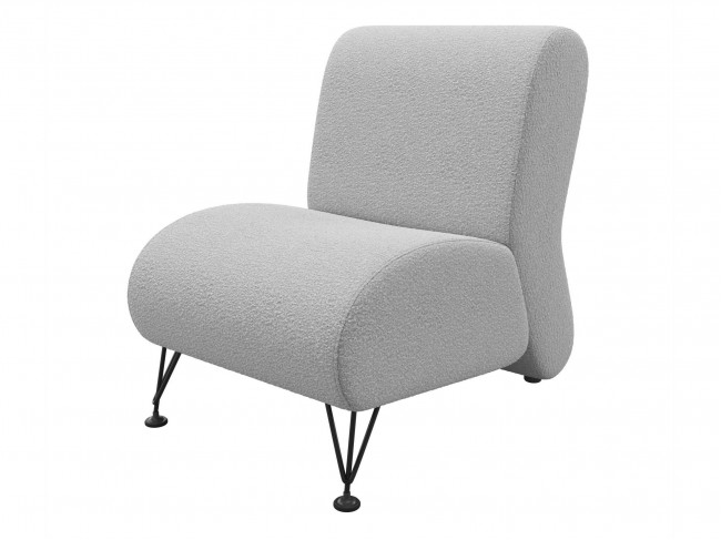 Мягкое дизайнерское кресло Pati букле светло-серый фото