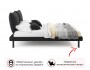 Мягкая кровать Fly 1400 темная с ортопедическим основанием распродажа