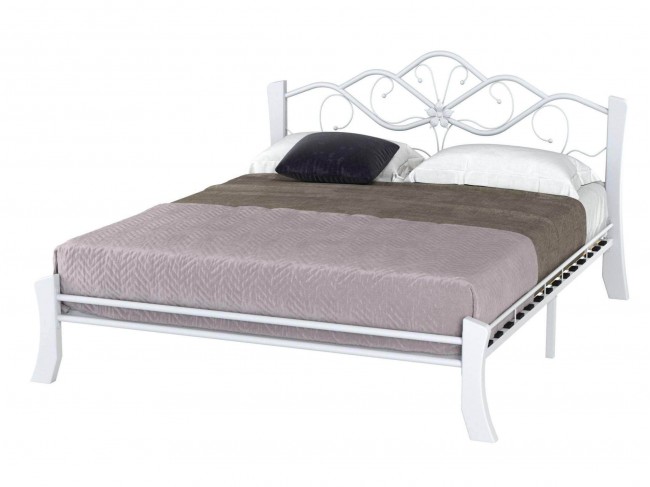 Кровать двухместная 42.50 "Антея" (ш.1600) (металл бел фото