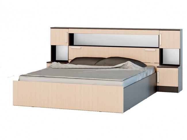 Бася Кровать с надстройкой 160 (Венге / дуб беленый) фото