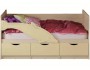 Детская кровать Дельфин-1 МДФ 80х160 (Салатовый, Крафт белый) купить