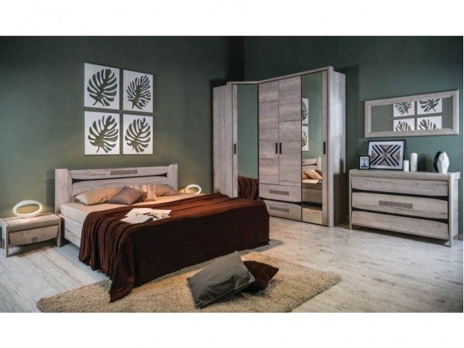 Модульная спальня Мале, Дуб Галифакс Белый фото