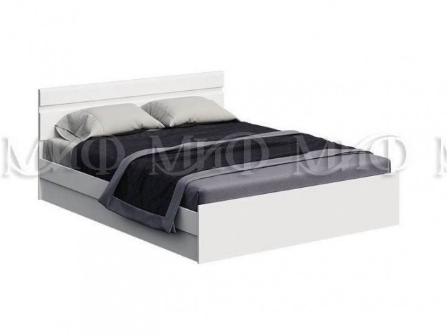 Нэнси New МДФ Кровать 160 с ПМ (Белый глянец) фото