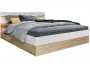 Ким Кровать 140 (Белый глянец, Дуб Сонома) недорого