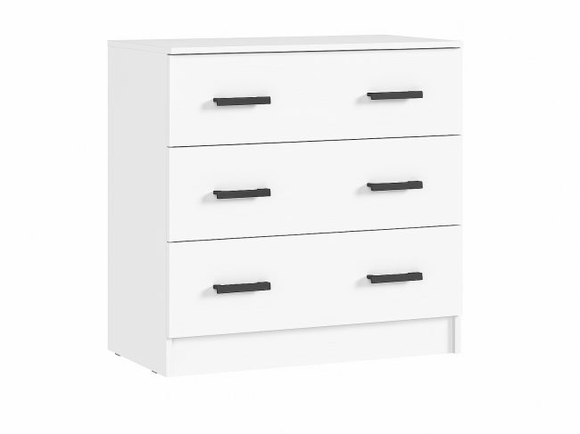 Комод 3 ящика (Белый) фото