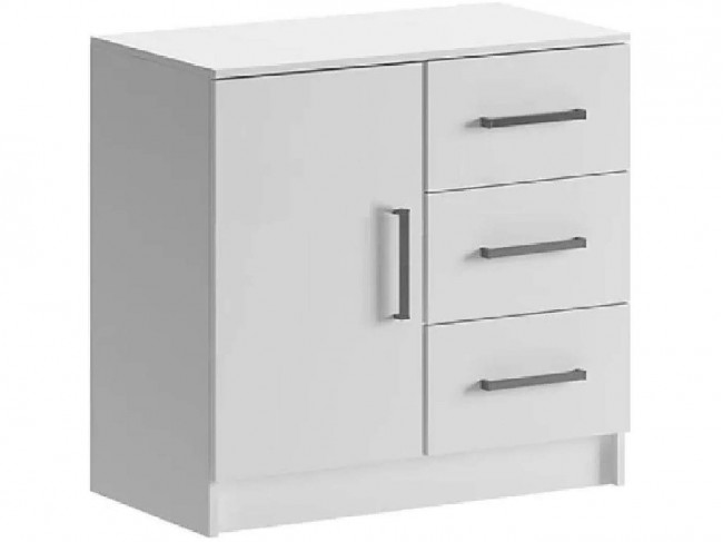 Комод 3 ящика 1 дверь (Белый) фото