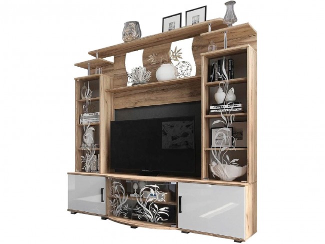 Виста Стенка, дуб крафт / белый глянец фото