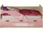 Кровать Дельфин №1 1,6*0,8м (Шарли Pink/Дуб Крафт Белый) (Сирене недорого