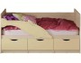 Детская кровать Дельфин-1 МДФ 80х180 (Крафт белый, Оранжевый мет купить