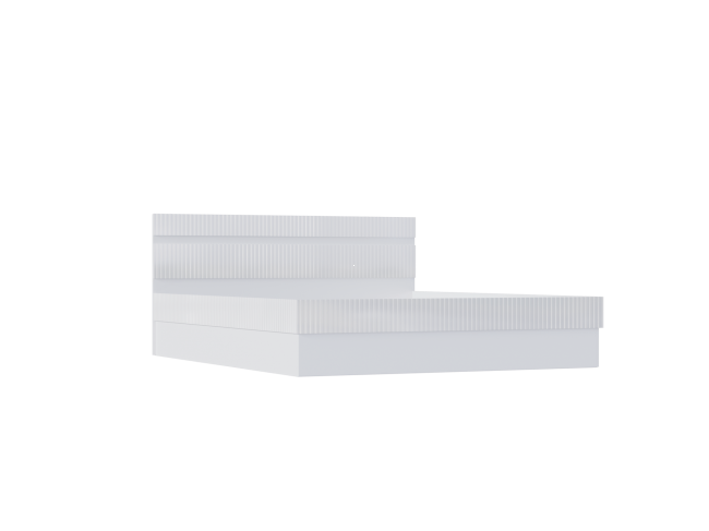 Оливия Кровать 1,6м с ПМ (Белый, Белый глянец) фото
