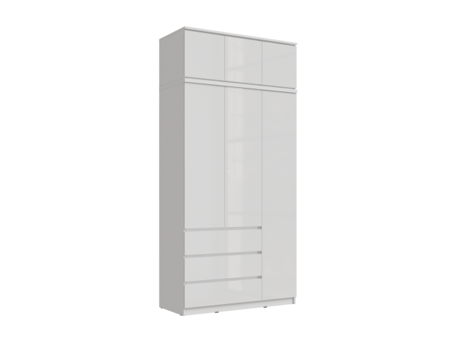 Челси Шкаф 1200 + антресоль 1200 (Белый глянец, Белый) фото