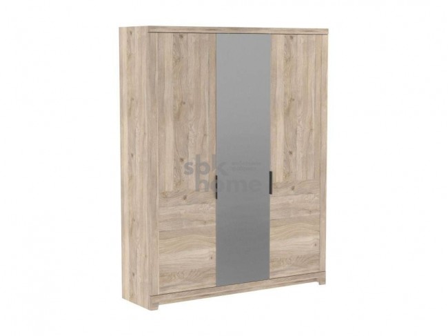 Шкаф 3-х дверный широкий зеркальный, Юта (1814*519*2300) Дуб Мар фото