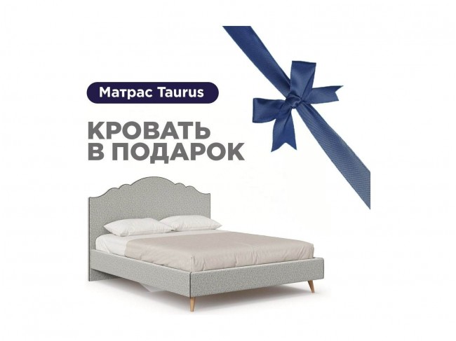 Ариана Кровать 1600 мягкая с матрасом Taurus (Светло-серый/Сталь фото