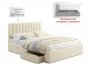 Мягкая кровать Olivia 1600 бежевая с ящиками купить