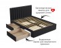 Мягкая кровать Olivia 1600 темная с ящиками распродажа