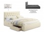 Мягкая кровать Verona 1600 бежевая с ящиками недорого