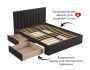 Мягкая кровать Olivia 1600 шоколад с ящиками от производителя