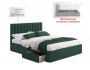 Мягкая кровать Olivia 1600 изумруд с ящиками недорого
