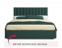 Мягкая кровать Olivia 1600 изумруд с ящиками фото