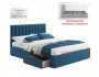 Мягкая кровать Olivia 1600 синяя с ящиками купить