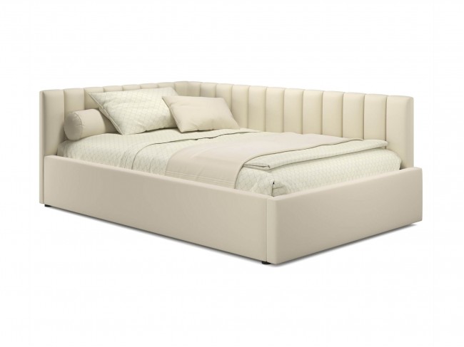 Мягкая кровать Milena 1200 беж с подъемным механизмом фото