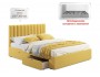 Мягкая кровать Olivia 1600 желтая с ящиками купить