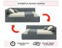 Мягкая кровать-тахта Milena 1200 серая с ящиками купить