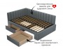 Мягкая кровать-тахта Milena 1200 серая с ящиками распродажа