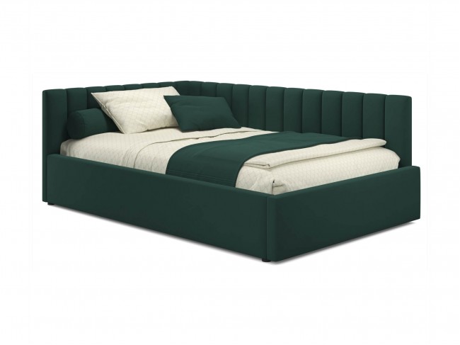Мягкая кровать Milena 1200 изумруд с подъемным механизмом фото