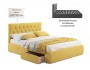 Мягкая кровать Verona 1600 желтая с ящиками недорого