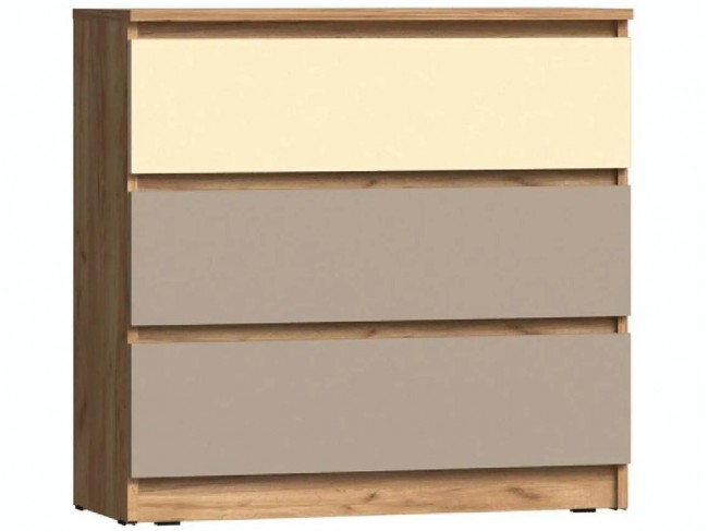 Челси Цвет Комод 3 ящика (800) (Слоновая кость/Глиняный серый/Ду фото