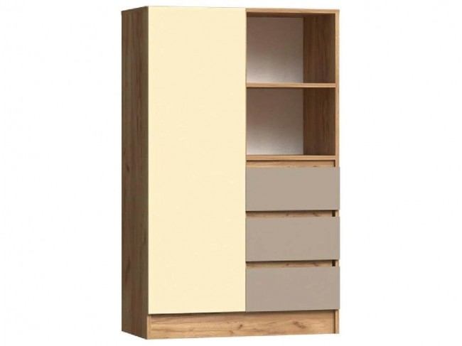 Челси Цвет Шкаф комбинированный (Слоновая кость/Глиняный серый/Д фото