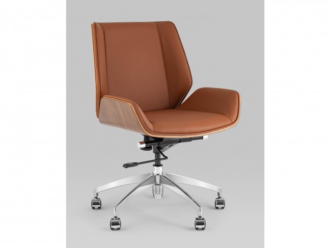 Кресло офисное TopChairs Crown SN, коричневый фото
