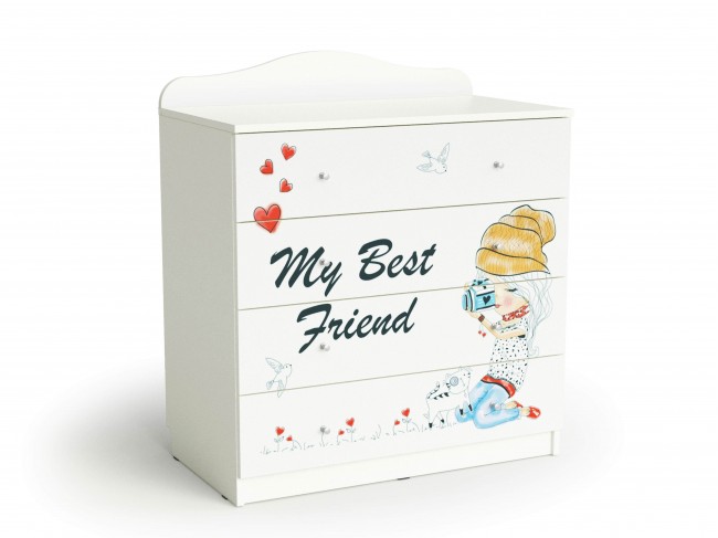 Комод Девочки,  Белый фото