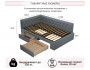 Мягкая кровать-тахта Afelia 1200 серая c ящиками распродажа
