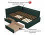 Мягкая кровать-тахта Afelia 1200 изумруд с ящиками купить