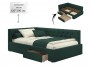 Мягкая кровать-тахта Afelia 1200 изумруд с ящиками распродажа