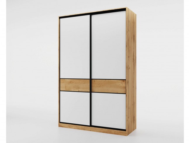 Шкаф-купе СЛИМ,125*60,  Дуб вотан, Белый фото