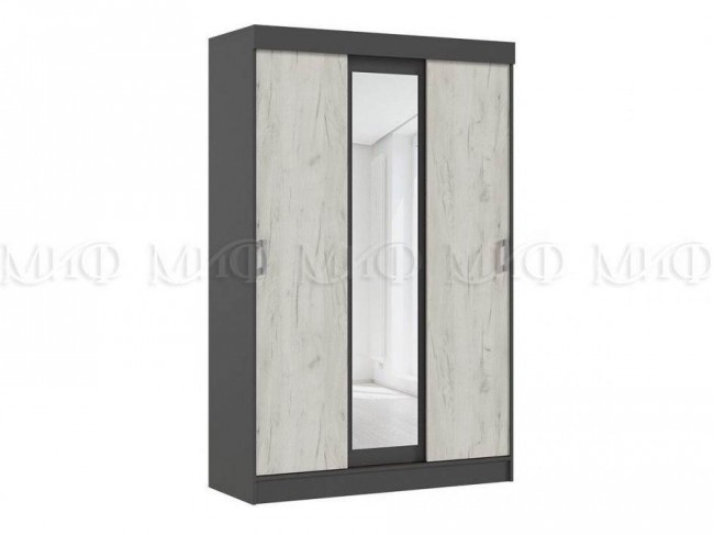 Шкаф-купе (Дуб крафт белый/Графит) фото