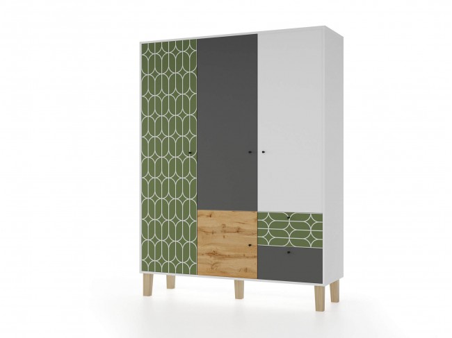 Шкаф СТОРИ Овалы 149, Белый фото