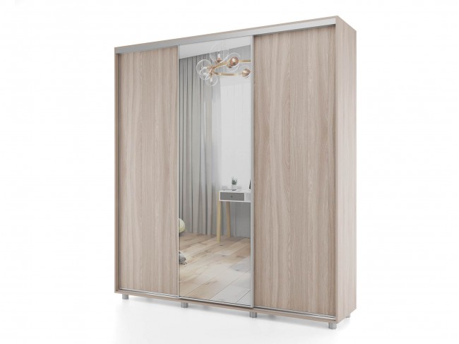 Шкаф-купе ПРАЙМ, 177х60х230 Шимо светлый с зеркалом фото