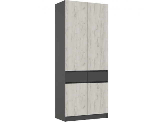 Роджинамиф Шкаф двухстворчатый (Крафт белый, Графит) фото