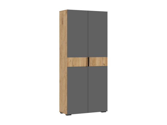 Шкаф двухстворчатый (800) (Графит, Крафт золотой) фото