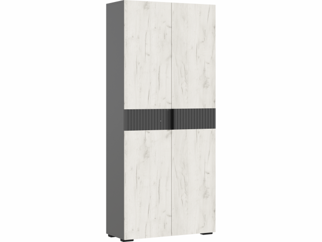 Шкаф двухстворчатый (800) (Крафт белый, Графит) фото