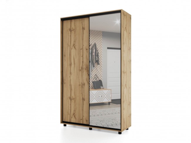 Шкаф-купе ПРАЙМ, 120х45х230 Дуб вотан с зеркалом фото